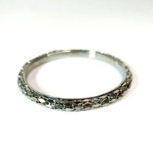 Vintage Serpentine Weave Silver Tone Bangle Bracelet 1980s